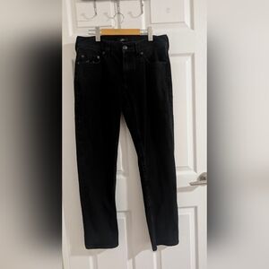 True Religion Geno Relaxed Slim Jeans Black Mens 32 Thick White Stitching Denim